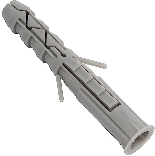 AERZETIX C67102 Tacos clásicos Ø12x80mm con Brida, Juego de 50 | Poliamida, Mampostería, Fijación hormigón ladrillo bloque de cemento, Trabajo edificio tornillo construcción