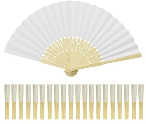 AolKee 36 Pièces Eventail Mariage, Blanc éventail, Cadeau Mariage invité, Decoration Mariage, eventail Mariage Personnalisable