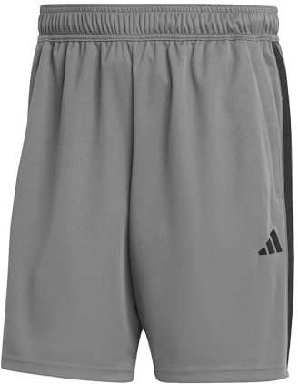adidas Herren Train Essentials Piqué 3-Stripes Training Shorts, Grey Five/Black, S