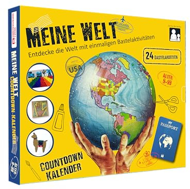 Meine Welt Adventskalender 2025 für Kinder, besuchen Sie 24 Länder und kommen Sie pünktlich zum Weihnachtstag zurück! Erkunden Sie verschiedene Kulturen und kreieren Sie Ihr originelles selbst gebaste