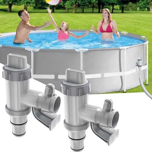 Pool Plunger Ventil Plus para piscina sobre el suelo, válvula de pistón 2 en 1, piezas de repuesto para piscina, accesorios para piscina Intex/Bestway/Coleman, válvula de cierre para bomba de filtro