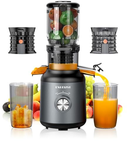 Cold Press Juicer Machines 250W Liberate Your Hands -103MM Opening and 1.2L Capacity Slow Juicers for Whole Fruit and Vegetable Masticating Juicer Easy To Clean High Juice Yield, BPA Free