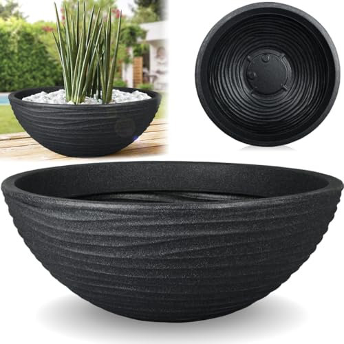 Stimo Pflanzschale Ø 52cm rund Anthrazit Blumen Schale Pflanzkübel im eleganten Design