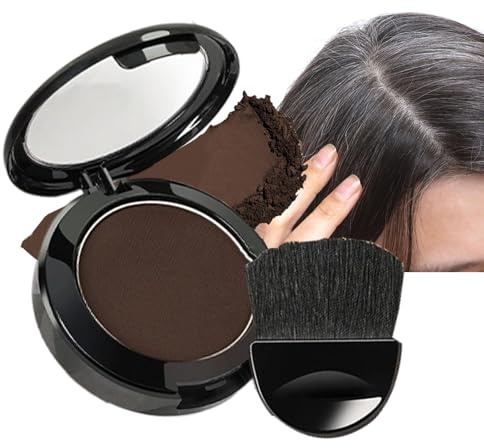 Polvo para cubrir el cabello, polvo multifuncional para cubrir el cabello con aplicador y espejo, cobertura de raíces portátil para esposa, abuela, mujeres, marido, aspecto más grueso al instante