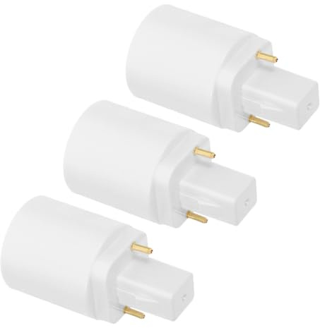 EXCEART Portalámparas Enchufe Adaptador de Bombilla G24d a E27, Convertidor de Lámpara de 2 Pines, 3 Piezas, para Hogar y Tienda