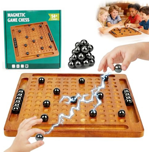Gioco di Scacchi Magnetici, Gioco degli scacchi magnetico, Magnetic Chess Game con Effetto Pietre Magnetiche,Dama Gioco da Tavolo Educativo Gioco,gioco degli scacchi magnetico per bambini e adulti, B