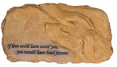 Lápida Conmemorativa para Mascotas, Piedra Conmemorativa para jardín, lápida de Resina para Perros y Gatos, para decoración de césped (Tipo B (especificación del Proveedor: Color Arena))