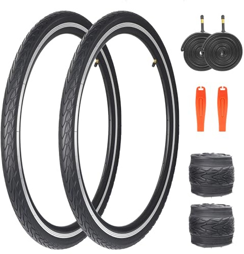 ZUKKA Lot de 2 pneus de vélo 26 x 1,5 pouces 40-559 Plus Lot de 2 chambres à air AV35 mm pour VTT, VTT, vélo de route, vélo hybride, vélo de ville