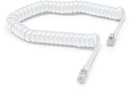 Waytex 39106 - Cavo piatto RJ9 per telefono estensibile a spirale, 35 cm a 2 m
