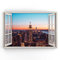 Estika - Leinwand Bilder Fensterblick - Stadt, New York - 120x80 cm - 1 teilige Wandbilder, Bild auf Leinwand, Modern Deko für wohnzimmer schlafzimmer - Natur Landschafts bilder - 5987A_1B