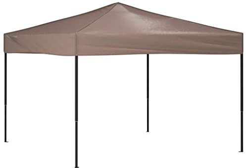vidaXL Carpa para Fiestas Plegable Tienda Pabellón Toldo Balcón Cenador Jardín Festival Eventos Terraza Espectáculos Patio Bodas Gris Taupe