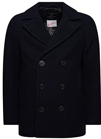 Superdry Uomo Pisello Cappotto A5 Giacca Formale, Blu navy, XXL
