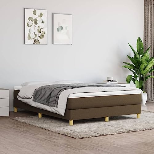 CKioict Doppelbett/Einzelbett Gästebett Schlafzimmermöbel Boxspringbett Dunkelbraun 140x200 cm StoffGeeignet für Schlafzimmer, Wohnzimmer, Gästezimmer