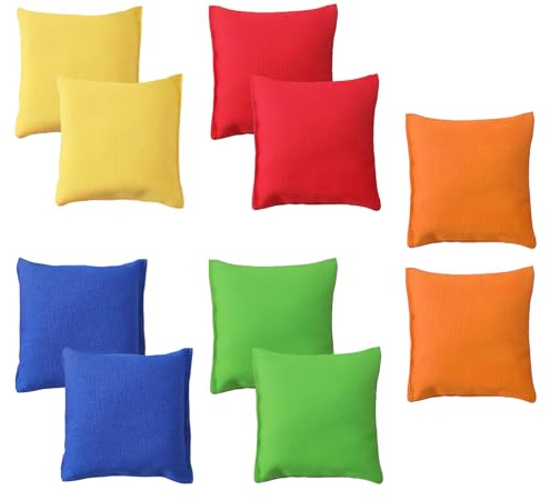 TNSLAND Cornhole Säckchen 10 Stück-Set Wurfsäckchen Cornhole Bags Cornhole Spiel Outdoor Wurfspiel Bohnensäckchen Gartenspiele Sackloch Spiel SandsäCkchen Outdoor Spiele für Erwachsene und Kinder