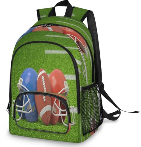 American Football und Helm-Rucksack, multifunktional, groß, für Schule, Büchertasche, Fußball, Reisen, lässig, Laptop, Tagesrucksack für Kinder, Jungen, Mädchen, Männer, Frauen, farbig, Big