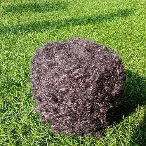 Namzi 50g Dark Grey Soft Plush Wool Acrylic Blend Yarn for Doll Hair Making, Crochet, Knitting, Needle Felting