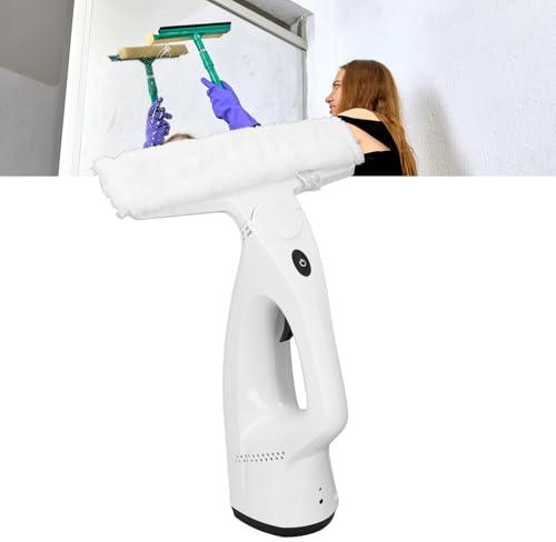 Aspirador de Cristales a Batería, Limpiacristales Eléctrico, Limpiacristales, Limpiacristales con Depósito de Agua Extraíble, para Limpieza de 360° de Todas las Superficies