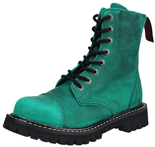 ANGRY ITCH - 8 fori vintage smeraldo Ranger esercito stivali in pelle con punta in acciaio EU36-48, smeraldo vintage, 42 EU