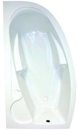 ONDÉE, Kit Baignoire et Tablier FANY, baignoire d'angle, 160x90cm angle à gauche, 200L, Picots antidérapants, 5 pieds à vis de réglage de niveau fournis, Sans vidage, robinetterie