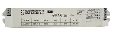 RTRCAGAKM Ballast Électronique QTZ8 1x36W 2x36W Lampe Fluorescente T8 220-240V(QTZ8 2x36W)
