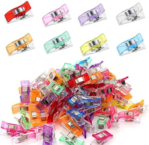 Lot de 130 pinces à coudre pour tissu – Pinces durables avec une forte adhérence pour projets de couture, d'artisanat et de tricot, essentiels de couture colorés pour les artisans et le matelassage