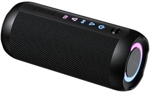 Altavoz Bluetooth portatil 5.4, 30W Altavoz Bluetooth Potente, Doble Graves Speaker, 30H Reproducción, IP7 Impermeable Altavoces, RGB Luces, TWS Emparejamiento, Apoya Micro SD AUX TF Tarjeta