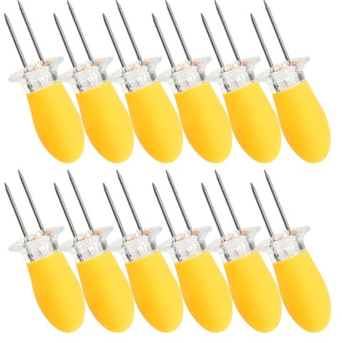 ibasenice 12 Pezzi Porta Mais Per Pannocchie Pannocchia Forchetta Spiedo Supporti Per Pannocchie Di Mais Detentori Di Mais Gel Di Silice