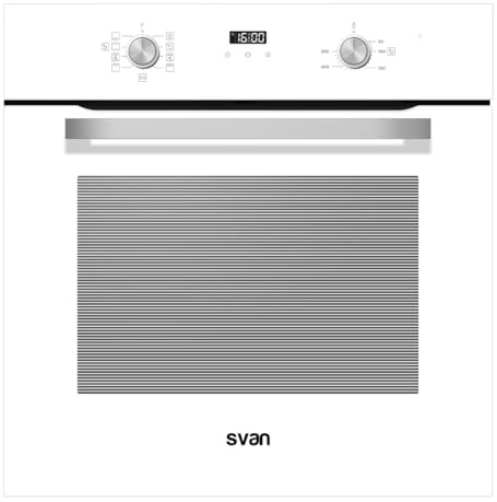 Svan Horno Multifunción Básico Blanco SH4700EB. Capacidad 75 Litros, 2100 W, 4 Programas, Interior Esmaltado, Fácil Limpieza, Eficiencia Energética Clase A