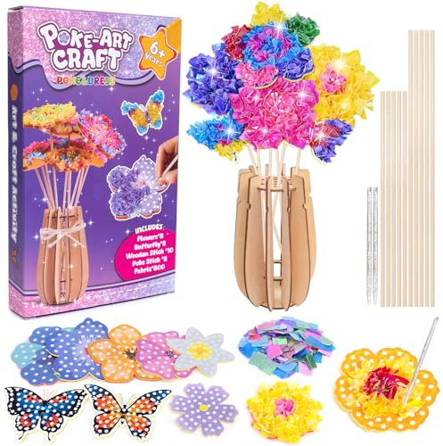 QEEYON Bastelset Kinder ab 6 Jahre Geschenke Mädchen 6 7 8 9 10 Jahre, Mädchen Spielzeug 5-12 jahre Kindergeburtstag Geschenke, Blumen Bastelkoffer Blumenstrauß mit Pailletten Kreativ Set für Kinder