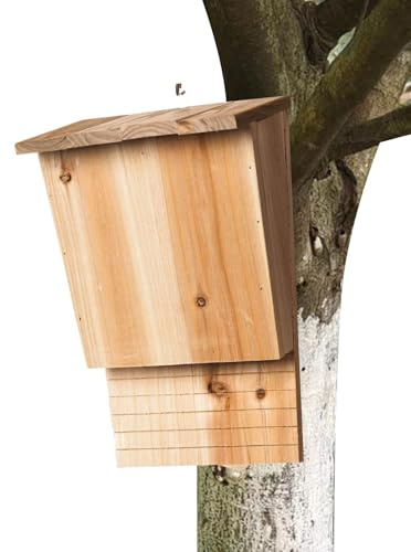 Grandes Casas al aire libre - refugio de madera, Anidación resistente a la intemperie, Casa con Techo | Hábitat seguro Añadir para Murciélagos Salvajes, El s