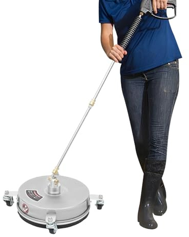 Rondella a pressione da 12,4 pollici per idropulitrici – 4 ruote in acciaio inox con attacco rapido da 1/4 – Rondella ad alta pressione accessori per patio, vialetto, pavimentazione e pavimenti