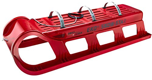 EKO Snow-Star 120 - Trineo familiar estable de polietileno de alta definición, cuchillas de acero inoxidable, capacidad de carga de 150 kg, 120 cm