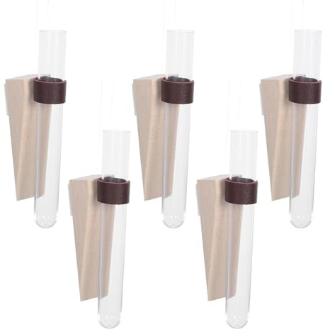 SHINEOFI 5 pièces Vase Mural Hydroponique Tube à Essai Porte-Plante Suspendu pour Propagation et Décoration Intérieure Support Mural pour Plantes Vertes et Terrarium