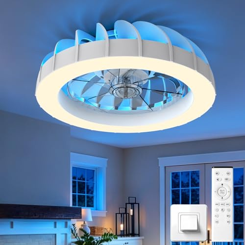 Qufby LED Deckenventilator mit Beleuchtung, 48cm Modern