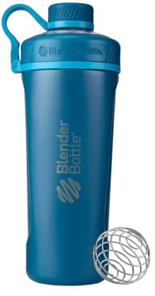 BlenderBottle Radian Edelstahl Trinkflasche, Thermoflasche mit BlenderBall, geeignet als Wasserflasche, Protein Shaker und Fitness Shaker, BPA frei, Doppelwandig, Vakuum isoliert - Ocean Blue