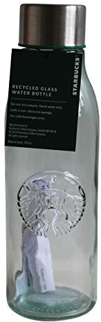 Starbucks Coffee Water Bottle Cold Drinks Recycled Glass 20 oz / 591 ml