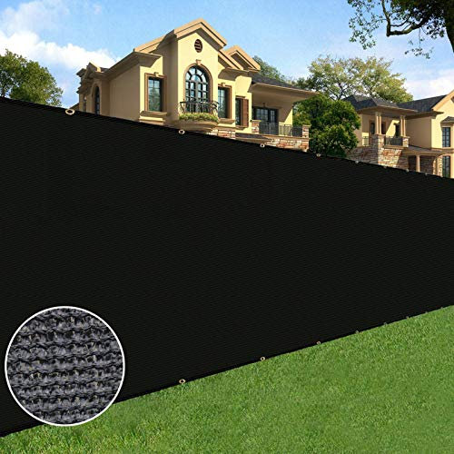 Sunnyglade 5 feet x 50 feet Privacy Screen Fence Heavy Duty Fencing Mesh Shade Net Cover for Wall Garden Yard Backyard (5 ft X 50 ft, Black)
