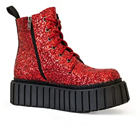 LAMODA Damen Shooting Star Ankle Boot, Red Glitter, 40 EU