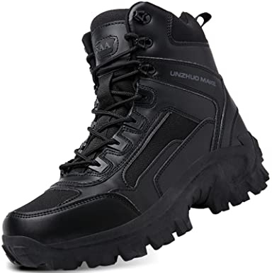 5.AA B2122 Bottines de Chasse pour Homme, Hautes à Lacets, Militaires, randonnée,Les explorations dans la Jungle,Désert Sécurité Militaire Chaussure Bottes Militaire avec Fermeture Latérale