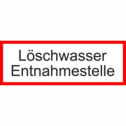 Indigos UG Aufkleber Löschwasser Entnahmestelle Hinweisschild Brandschutz 29,70x10,50 cm - selbstklebender Sicherheits Aufkleber für Tür oder Wand - Warnschild für Gebäude, Hotel, Büro, Firma