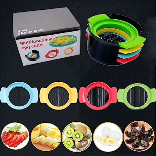 Vilbocr 4-in-1Egg Slicers Stainless Steel Wire Material, Suitable for Slicing Various Fruits Such as Boiled Eggs, Strawberries, Kiwifruit, etc…
