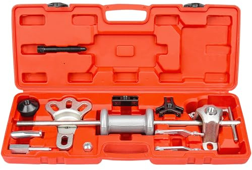 Bicos 9-Way Slide Hammer Puller Set, Front Wheel Hub Bearing Remover & Rear Wheel Axle Hub Dent Shaft Puller Tool Kit Wheel Bearing Removal Tool