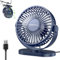 LULUWA Mini Ventilatore da Scrivania USB, Piccolo Silenzioso 3 Velocità Rotazione a 360° Regolabile 12.7 cm Gadget di Raffreddamento da Tavolo per Ufficio su Scrivania (Blu)