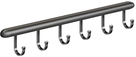 Global-Daily Barra de cocina con ganchos, estante para utensilios con ganchos deslizantes, montaje en pared, soporte para utensilios para sartenes, cucharas y palas, autoadhesivo (30 cm)