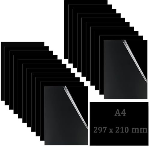 NAMYEUT Lot de 10 Plaques acrylique Sur Mesure noir A4, Plaque Acrylique noire, 1 mm, pour panneaux, projets d'affichage, artisanat, peinture