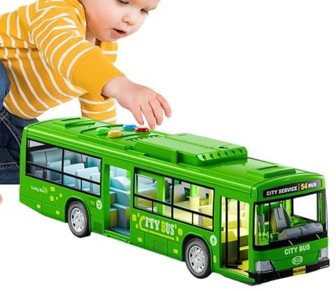 Bussleksak för | Stor leksak för spelfordon - pedagogisk leksak för spelfordon, batteridriven bilmodellleksak med musik och ljus, öppna dörrar för födelsedag