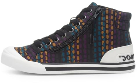 Rocket Dog Jazzin Hi Kathy Womens Multi Canvas - Size 6 UK - Multicolour