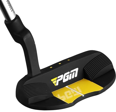 PGM Kids Putter Golf Club Right Handed, Soft Grip Putter with Alignment line for Age 3-8, Black Yellow JRTUG017