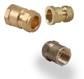 Aigher Compression Coupler, Female 15mm x 1/2 Inch, WRAS Approved, Pack of 3, UK Made