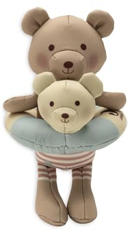 Jollein Poupée de bain bébé - Teddy Bear - poupée flottante pour baignoire avec bouée amovible - jouet de bain - essuyable